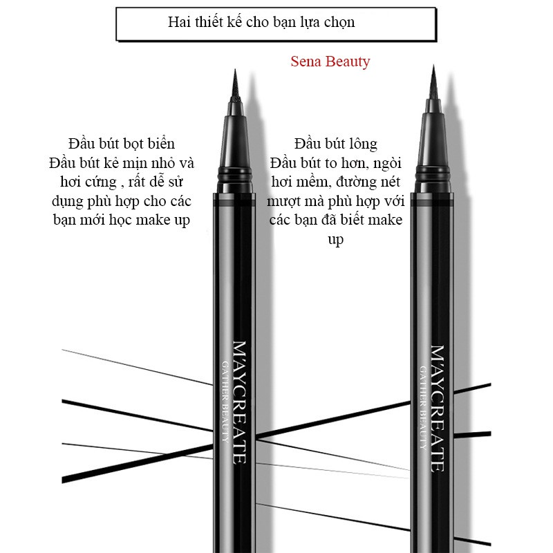 [Hàng mới về] Bút kẻ mắt kết hợp phấn mắt MayCreate chống thấm nước lâu trôi