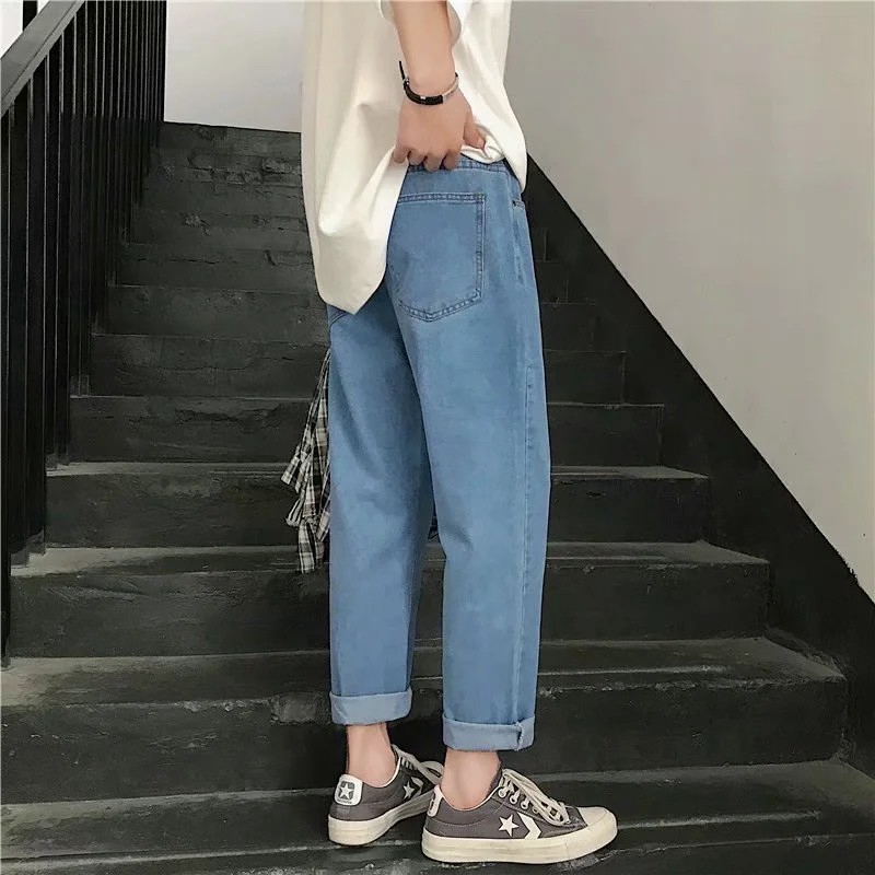 Quần jean lưng cao co giãn thời trang Hàn Quốc dành cho nam