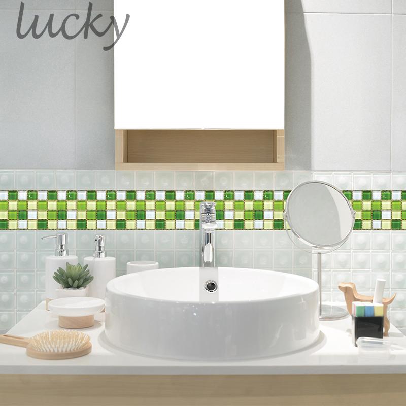 Bộ 18 miếng dán tường PVC họa tiết gạch mosaic chống thấm nước 10x10cm cho nhà bếp