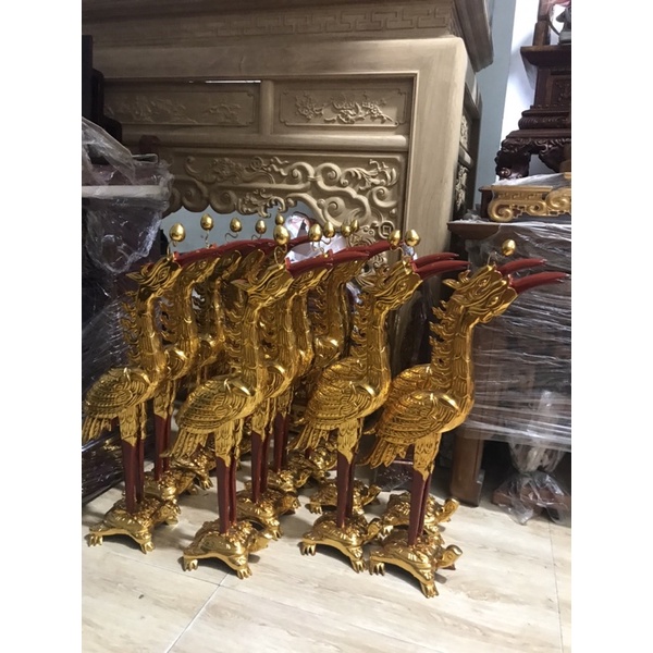 Hạc thờ 81/61.gỗ mít, Sơn son thếp vàng