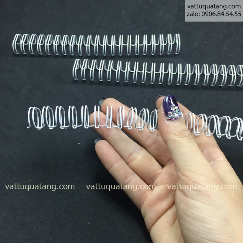 Combo 100 cái Gáy lò xo kim loại kẽm trắng đen lịch sổ tay A3, A4, A5,A6