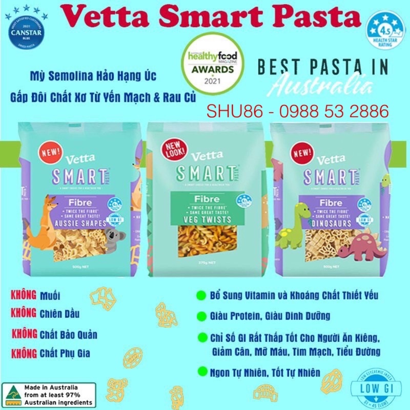 Mỳ - Nui Vetta Smart Pasta của Úc