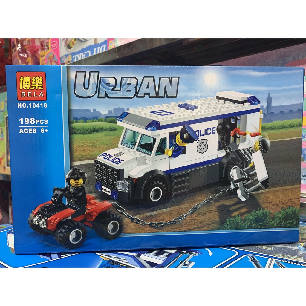Hộp Lêgô lắp ghép mô hình xe ô tô cảnh sát URBAN 10418