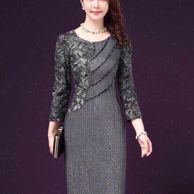 ĐẦM BODY PHỐI REN ĐÍNH ĐÁ CAO CẤP