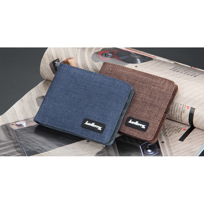 Bóp ví da nam Baellerry cao cấp kiểu dáng ví ngang dập nổi  nhiều ngăn đựng thẻ giấy tờ phong cách hàn quốc