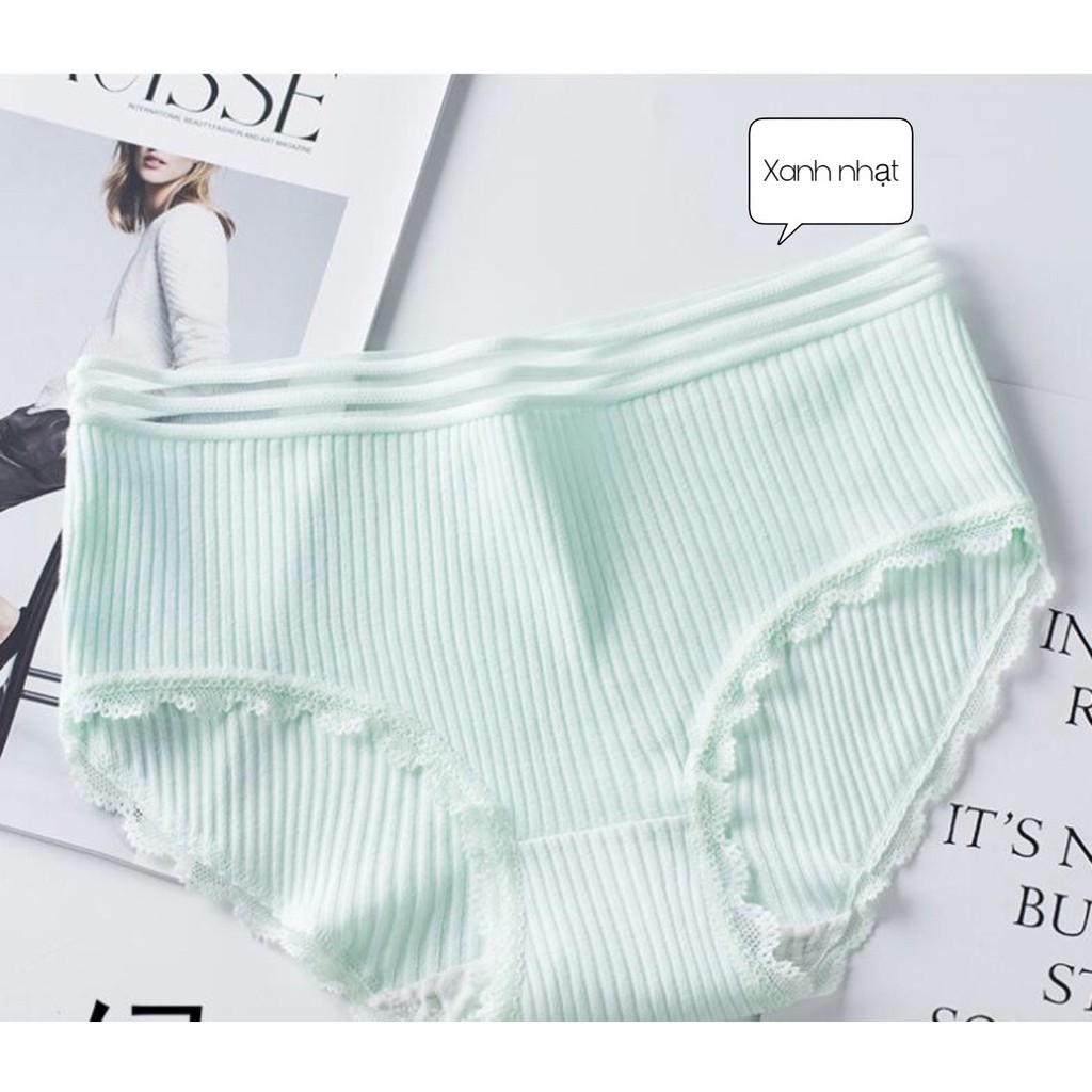 Quần Lót Cotton Cạp Lưới Cao Cấp, quần lót cotton tăm tre viền lưới nâng mông mẫu mới sexy M03 | BigBuy360 - bigbuy360.vn
