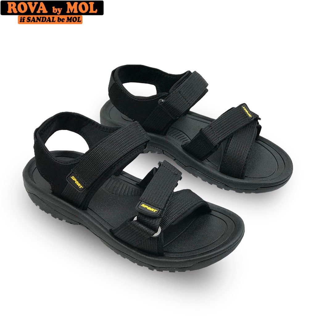 Giày sandal nam quai chéo vải dù có quai hậu cố định mang đi học đi biển du lịch hiệu Rova RV873B