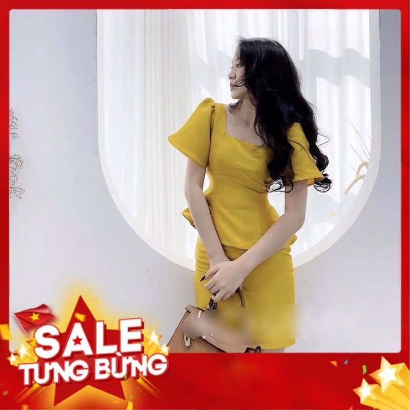 ĐẦM NỮ MÀU VÀNG 💕 SÉT SIÊU SANG CHẢNH THIẾT KẾ SANG TRỌNG💕 ĐI TIỆC - CÔNG SỞ -HỢP THỜI TRANG
