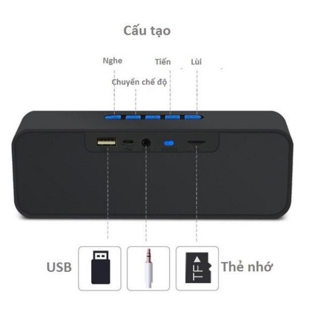 Loa Bluetooth Mini Để Bàn Âm Siêu Trầm, Siêu Ấm, Tích Hợp Loa Kép Cho ÂM Thanh Sống Động, Sắc Nét - Bảo Hành 6 Tháng