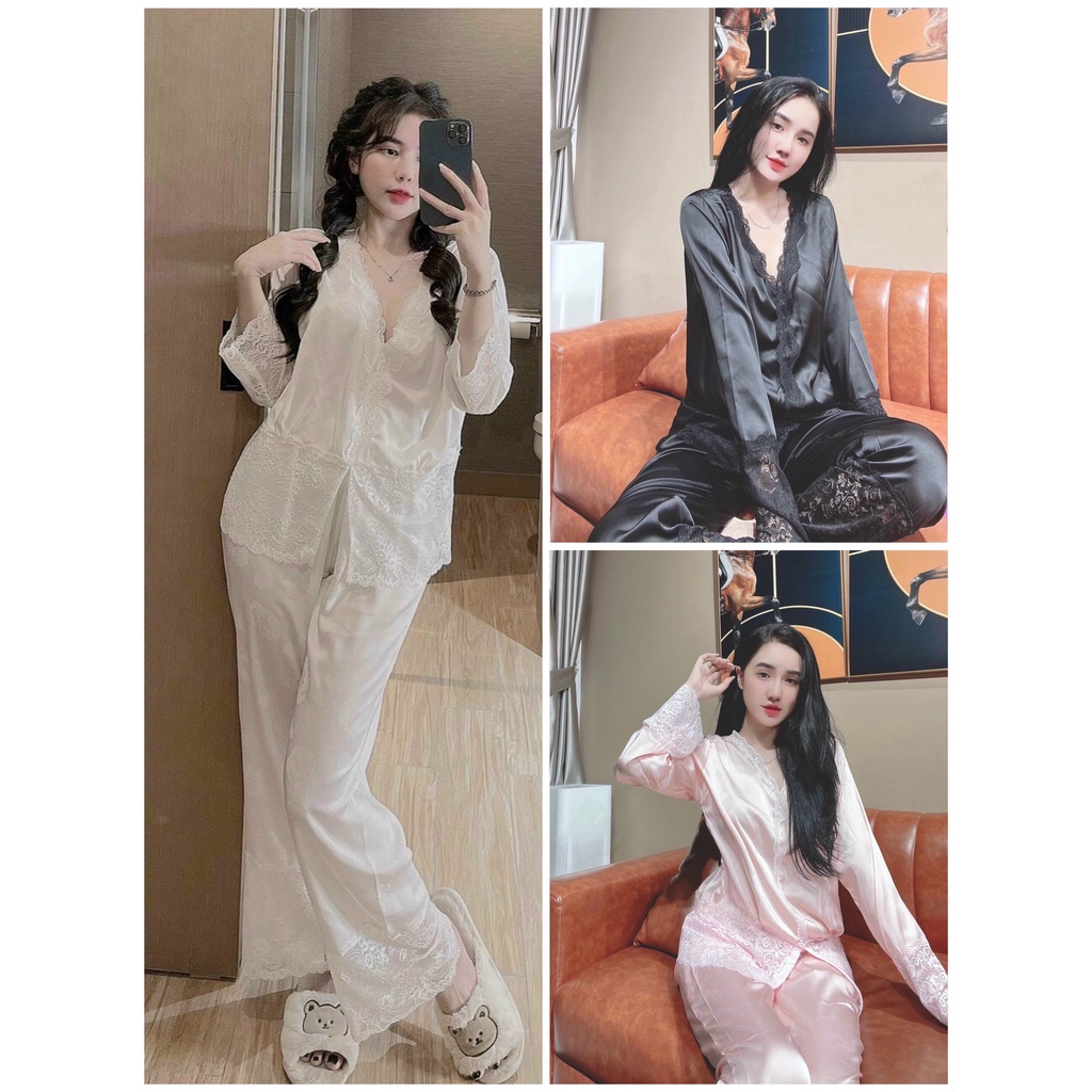Đồ ngủ phối Ren kiểu dáng hàng quốc, set đồ bộ mặc nhà