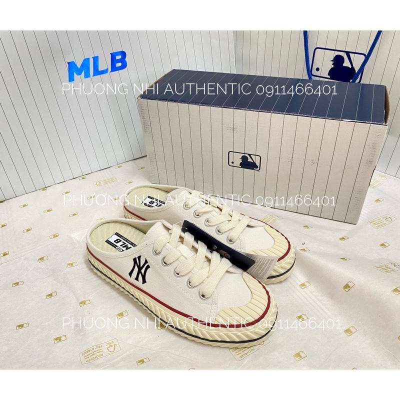 Giày MLB Mule trắng full box chính hãng