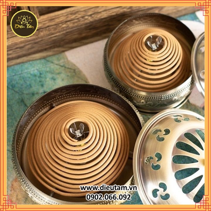 Lư xông trầm đồng xám size 16cm