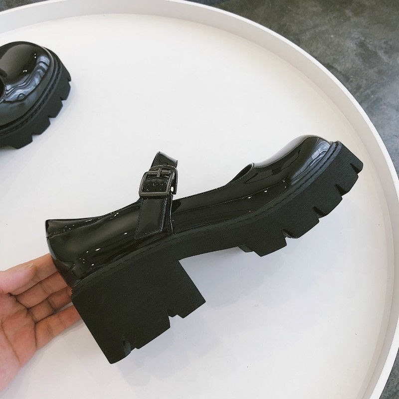 Giày Lolita đế cao 6cm phong cách vintage ulzzang chất da Pu mềm mịn không đau chân