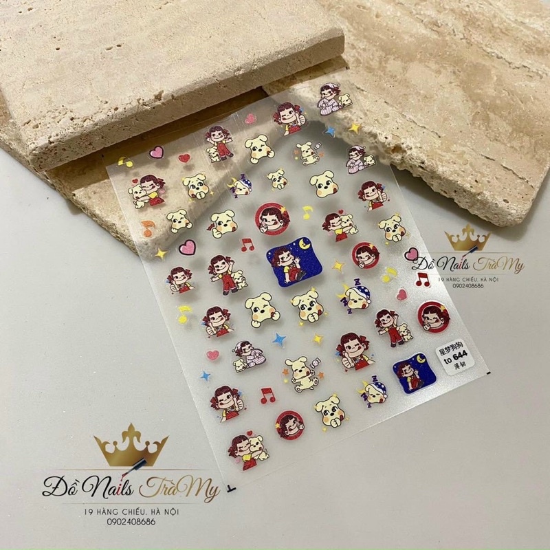 Sticker dán móng hoạt hình dễ thương