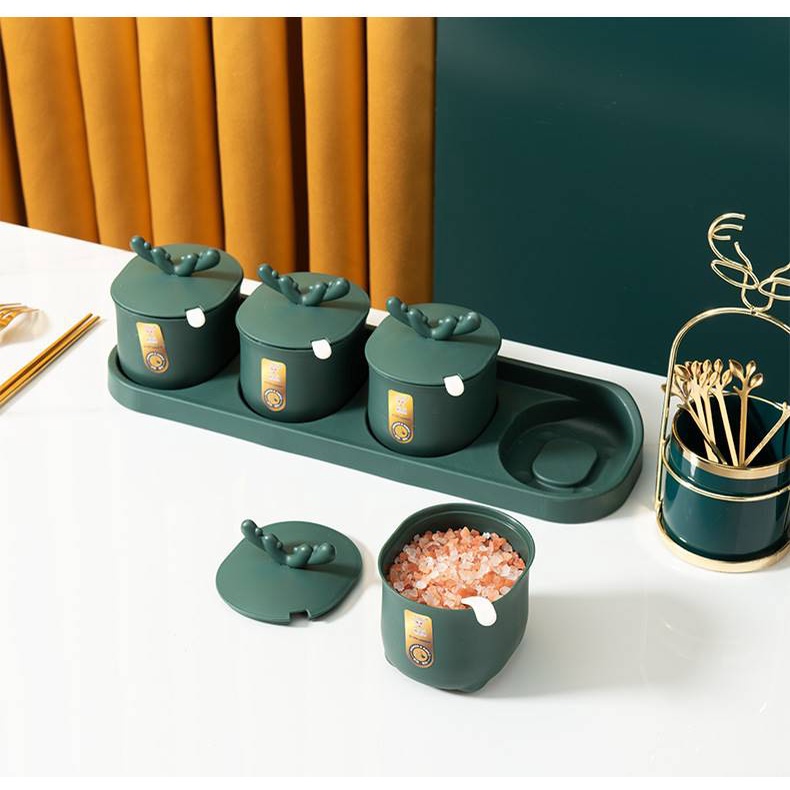Lọ đựng gia vị Hũ để gia vị Hộp nhựa đựng thực phẩm Hộp gia vị Kệ để đồ nhà bếp Set 4 hộp cao cấp nhựa bền đẹp
