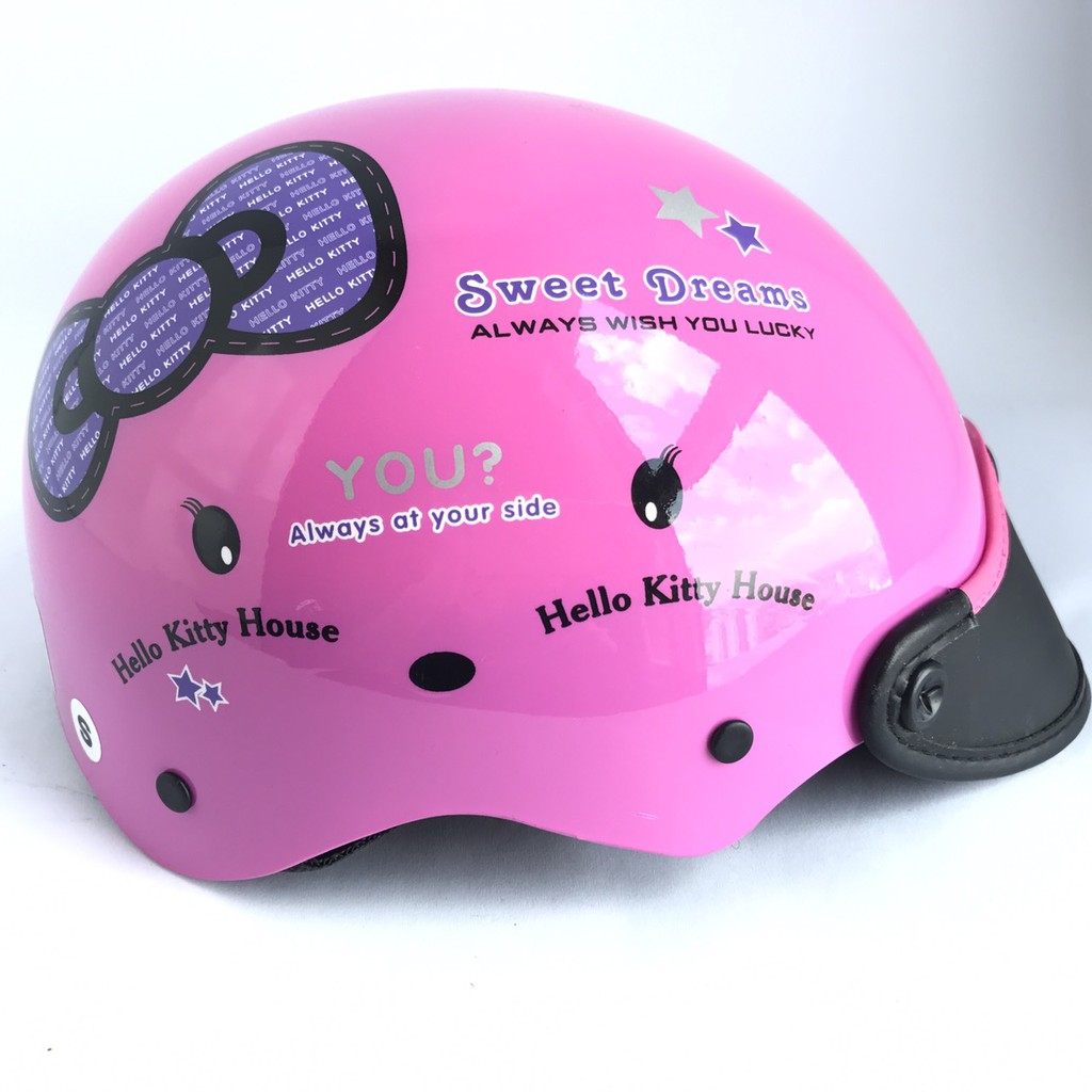 Mũ bảo hiểm trẻ em siêu nhẹ dành cho bé từ 2 đến 5 tuổi - Mỏ da Xteen - Tem Kitty