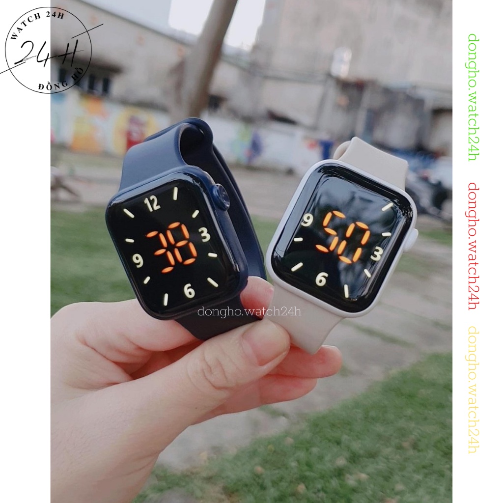 Đồng hồ nam nữ Watch24h ,cảm ứng led dây nhựa dẻo dễ thương nhiều màu | WebRaoVat - webraovat.net.vn