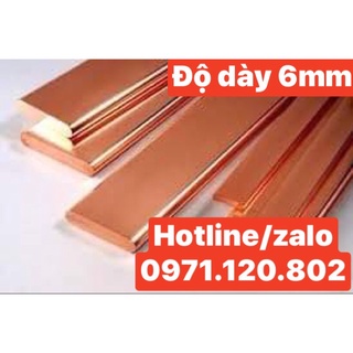 Thanh đồng đỏ độ dày 6mm dài 1m