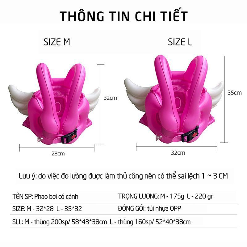 Áo phao bơi hình đôi cánh cho bé Sportslink pdc