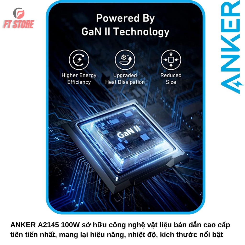 [GIAO HOẢ TỐC] Củ sạc nhanh Anker A2145 100W PD/QC/PPS BH12TH