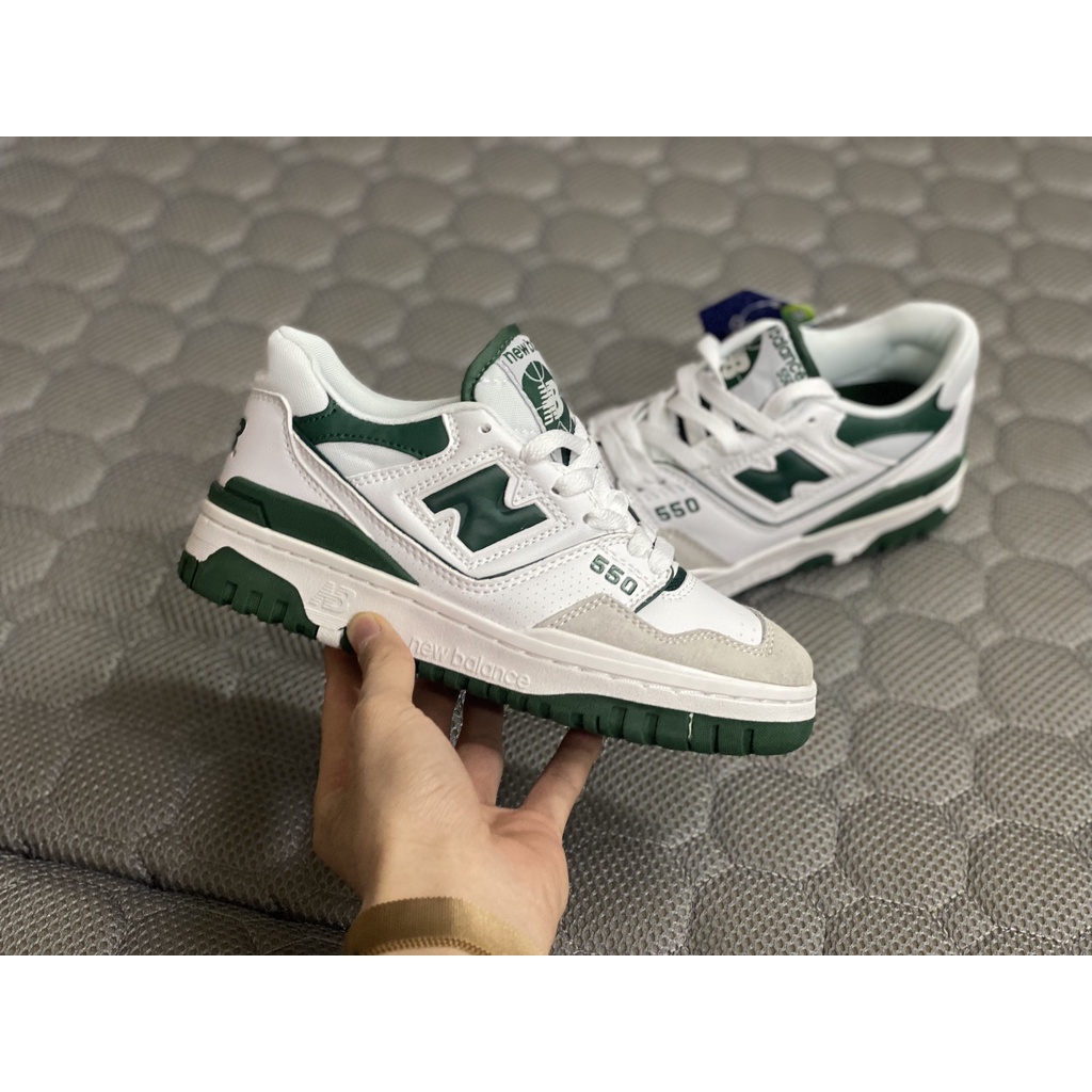 Giày Thể Thao Sneakers Nam Nữ NB 550-White Green Xanh Trắng Bản S.C Cao cấp