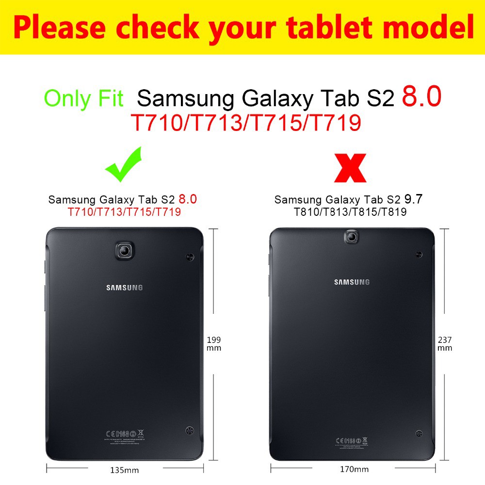 Bao da máy tính bảng có ngăn đựng thẻ kèm giá đỡ có thể gấp gọn cho Samsung Galaxy Tab S2 8.0 SM-T710 T713 T715 T719