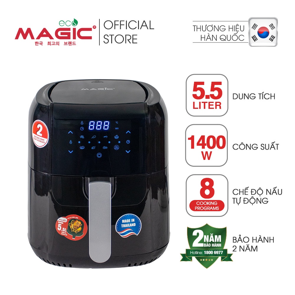 [Mã ELHADEV giảm 4% đơn 300K] Nồi chiên điện tử Magic Eco AC-102 5.5L