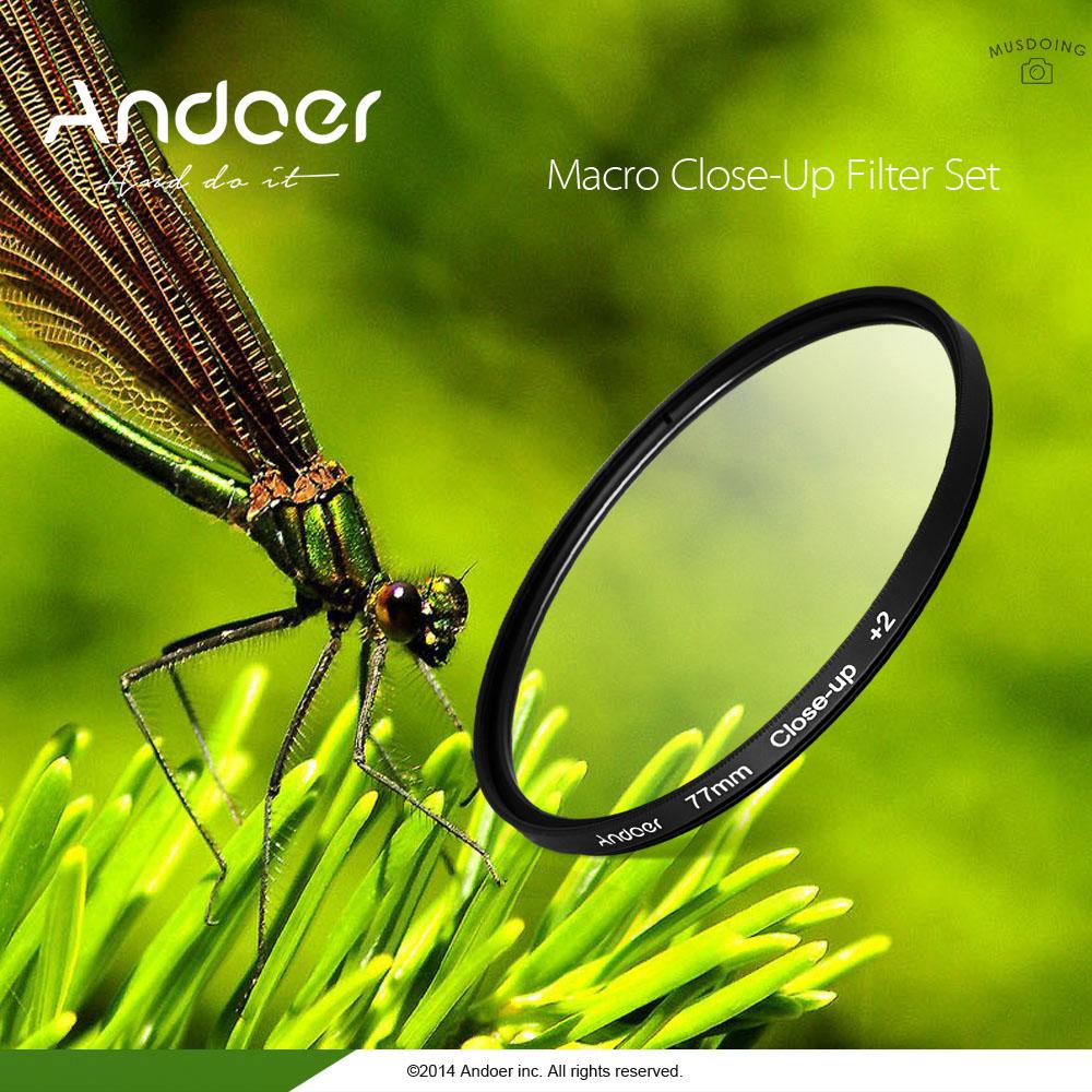 ღ  Andoer 55mm Macro Close-Up Filter Set +1 +2 +4 +10 with Pouch for Nikon Canon Tamron Sigma Sony Alpha A200 A450 A300 DSLRs