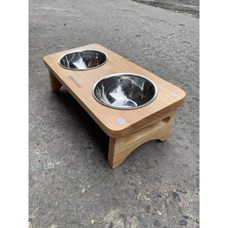 Bộ chén ăn gỗ cho mèo Monagio