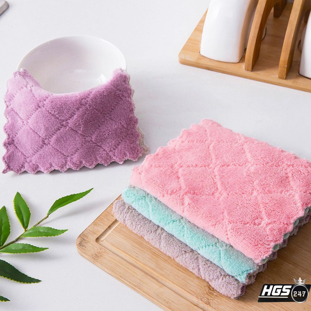 Khăn Lau 2 mặt đa năng - thấm hút nước tốt - mềm mịn, kháng khuẩn -HGS-KHĂN 2 MẶT