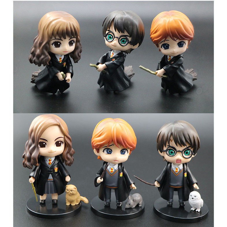 Mô hình Bộ sưu tập để bàn 6 nhân vật Harry Potter phong cách Chibi siêu đáng yêu