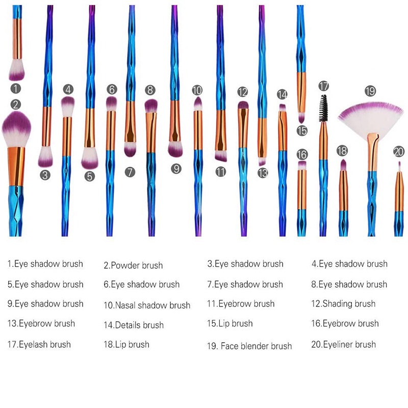 Set 20 Cọ Trang Điểm Chuyên Nghiệp