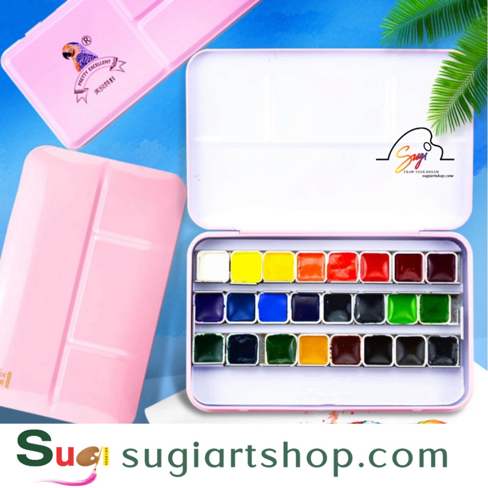 MÀU NƯỚC DẠNG NÉN OWIN, MÀU NÉN HẠNG HOẠ SĨ OWIN HỘP 24/36 MÀU [ Sugi Art Shop ]