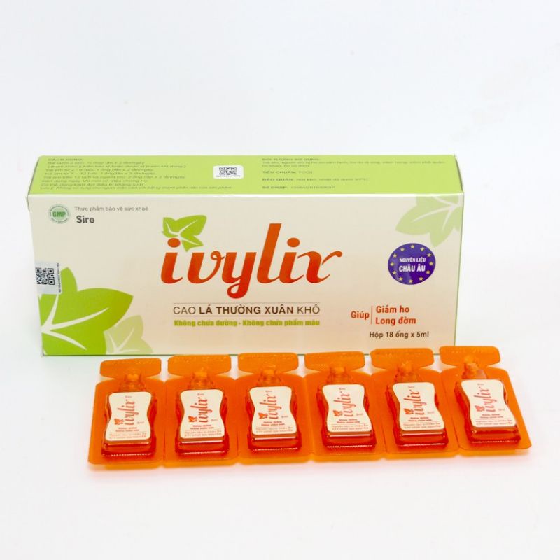 Siro ho Lá Thường xuân Ivylix- dạng ống tiện lợi,vị ngọt dễ uống