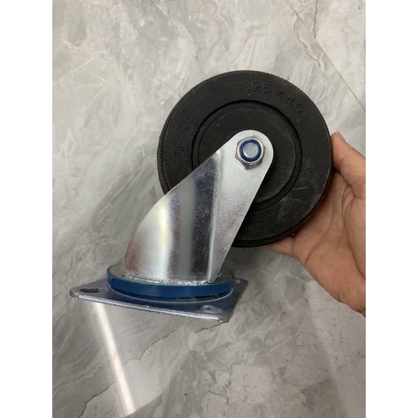 Bánh xe phi 125mm cao su đen chịu tải trọng lớn