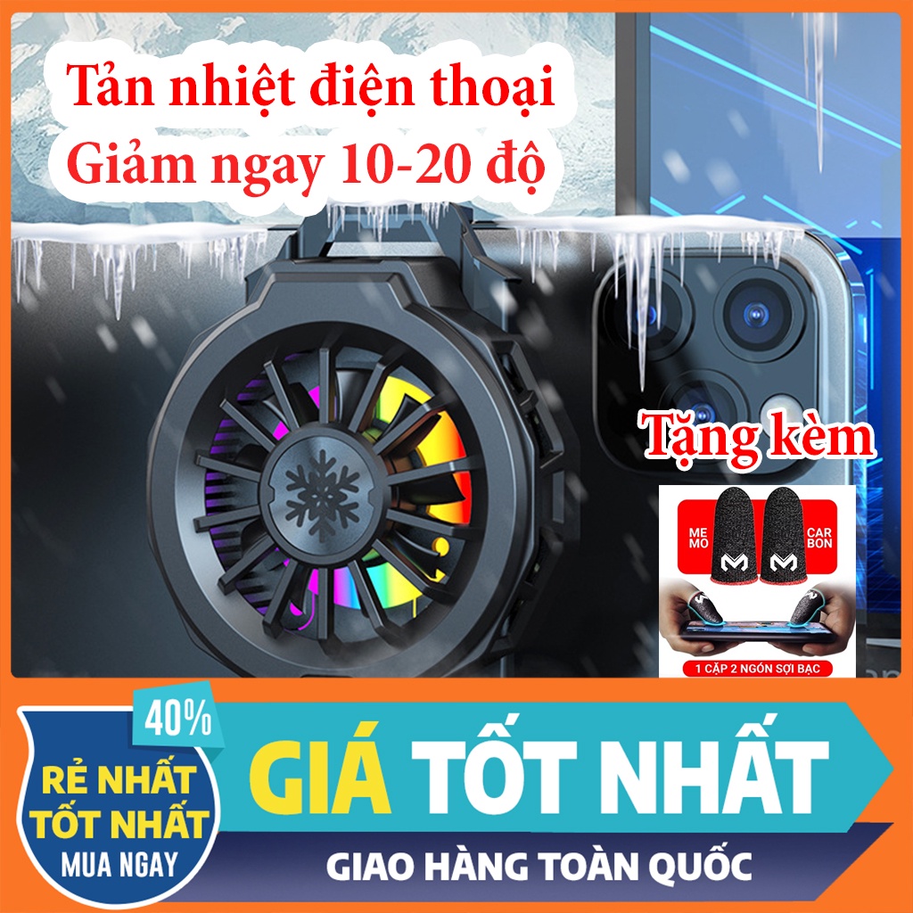 Tản nhiệt điện thoại F10 model 2021 led RGB 16 triệu màu, làm lạnh nhanh điện thoại giúp chơi game mượt mà