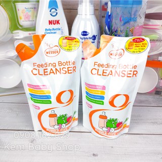 Nước Rửa Bình Sữa Wesser Chai/Gói 500ml - nước rửa trái cây rau quả Hàn Quốc