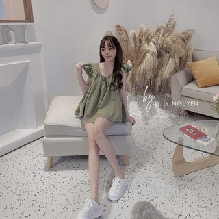 Mh 🔥sét bộ đũi cánh tiên thêu hoa màu xanh cho nữ
