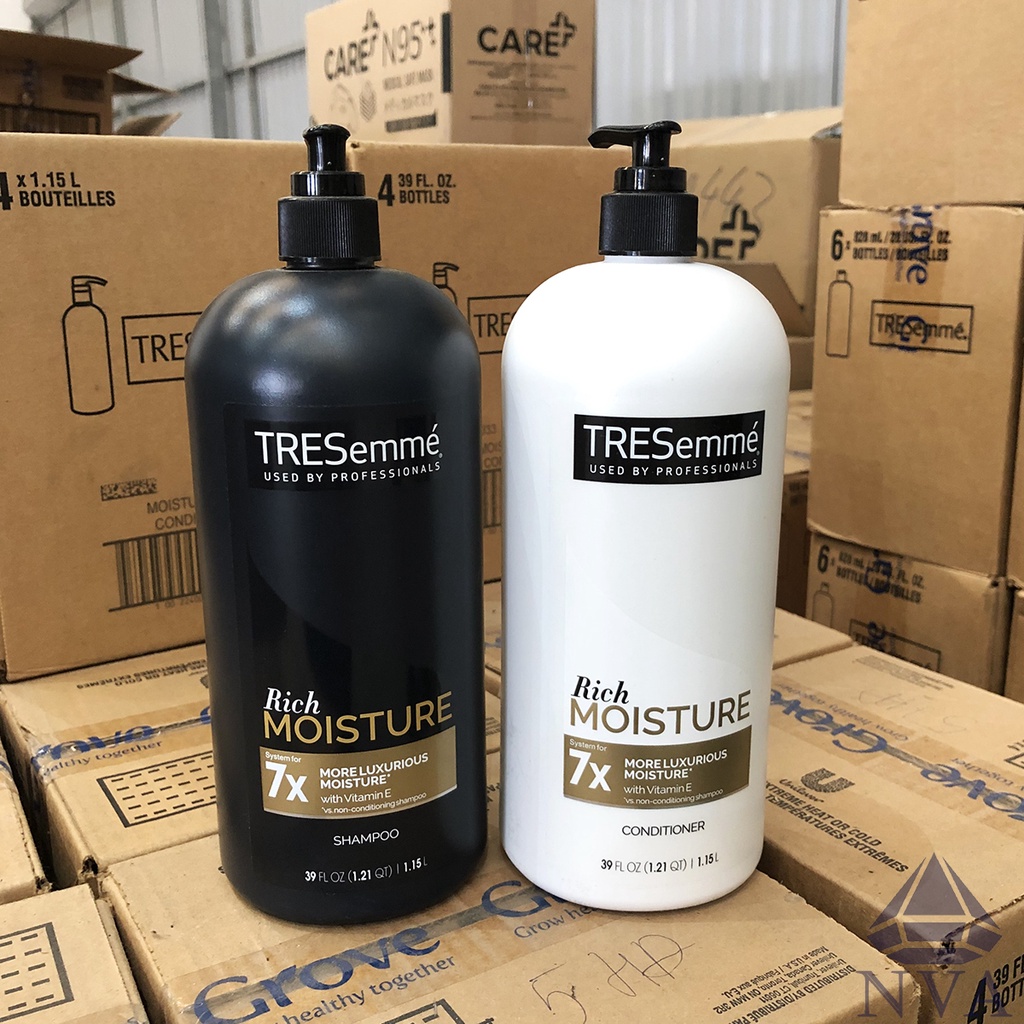 Cặp dầu gội, dầu xả tóc Tresemme 1.15L nhập Mỹ chuyên dùng cho tóc khô, hư tổn, tóc  gãy rụng