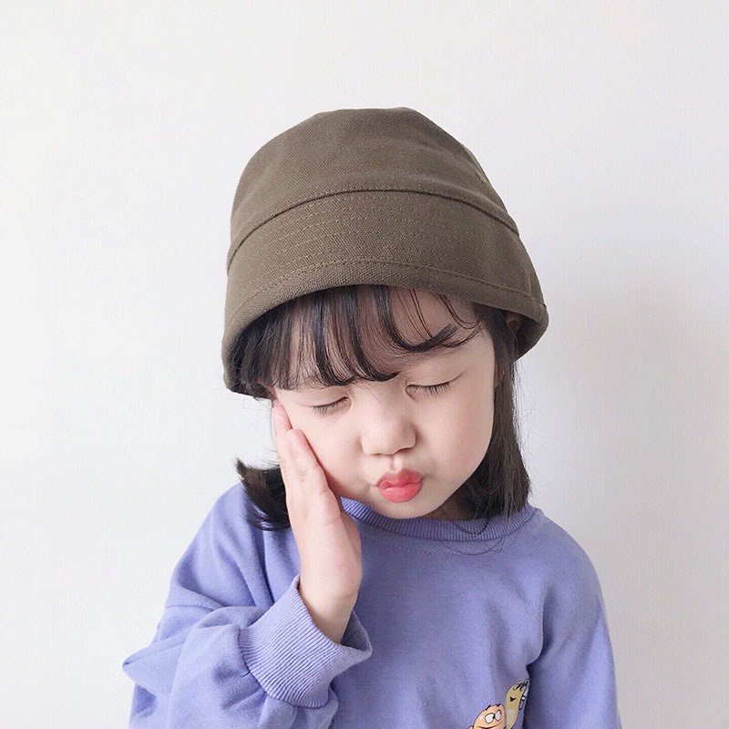 Mũ bucket trơn vải denim sành điệu cho bé