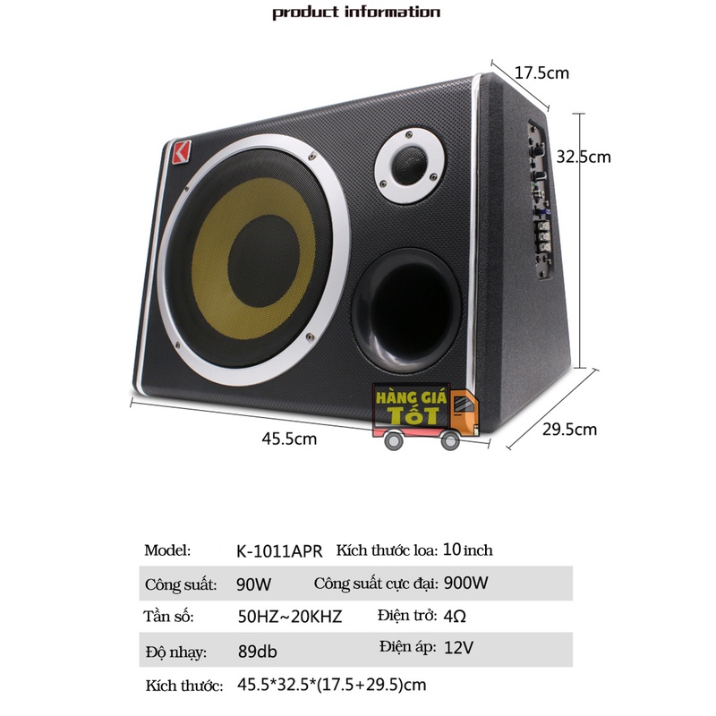 Loa Sub Siêu Trầm 10 Inch 600W 22Hz-20KHz K-1011APR