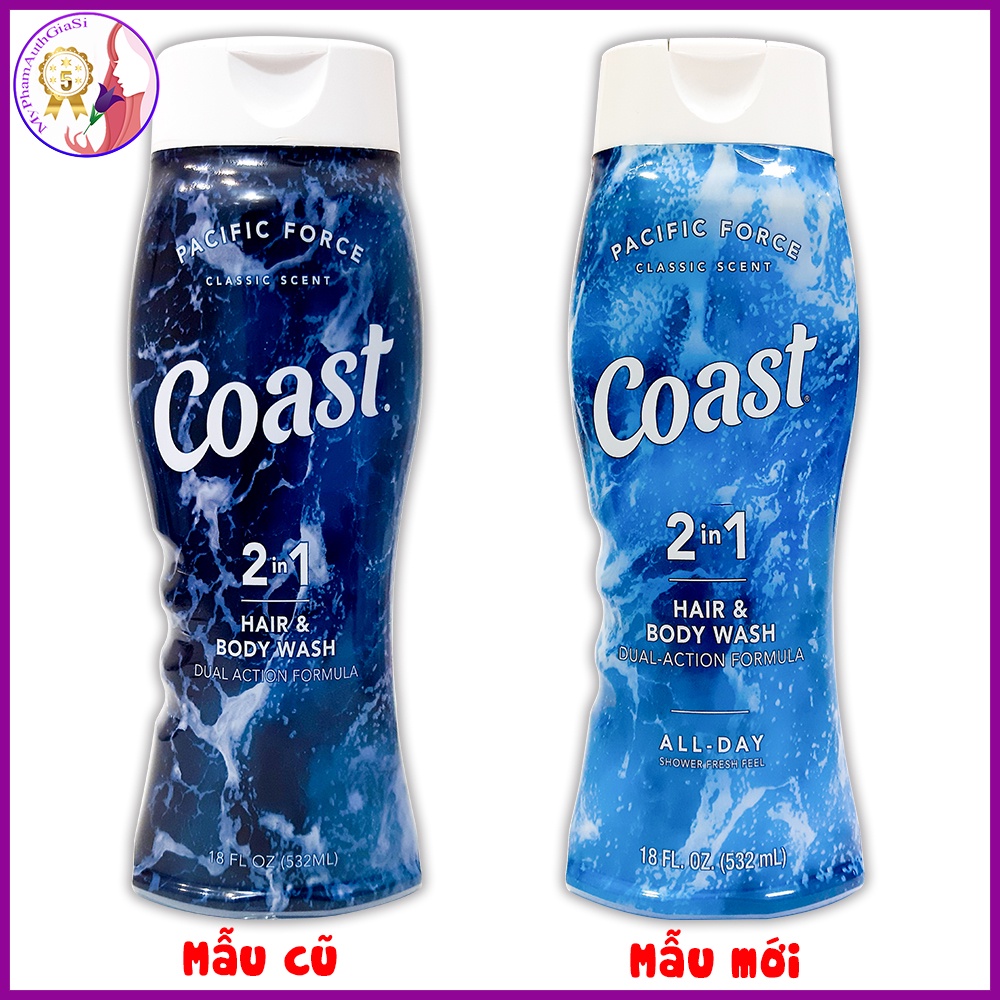 Sữa tắm gội Coast cho nam 2in1 làm sạch cơ thể và ngăn mùi hiệu quả 532ml Mỹ | BigBuy360 - bigbuy360.vn