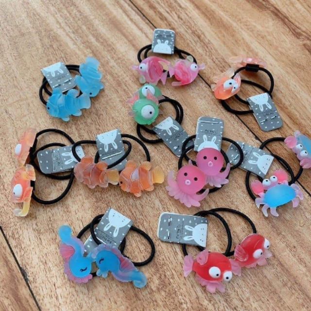 hộp 20 dây Cột tóc gấu pha lê,