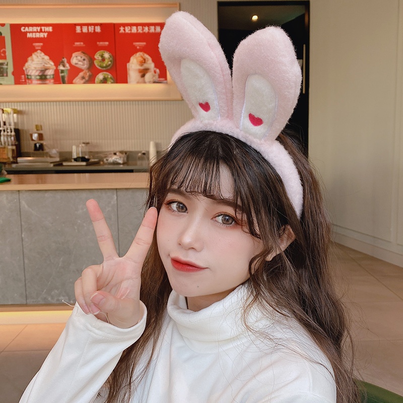 Bờm tóc cute, cài tai thỏ tim hồng đáng yêu phong cách hàn quốc cho các cô nàng dễ thương