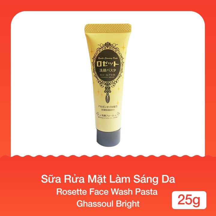 [MINISIZE] Sữa Rửa Mặt Làm Sáng Da Rosette Face Wash Pasta Ghassoul Bright 25g