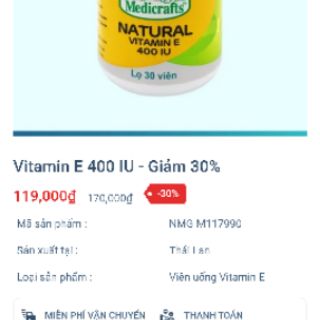 Viên uống Vitamin E