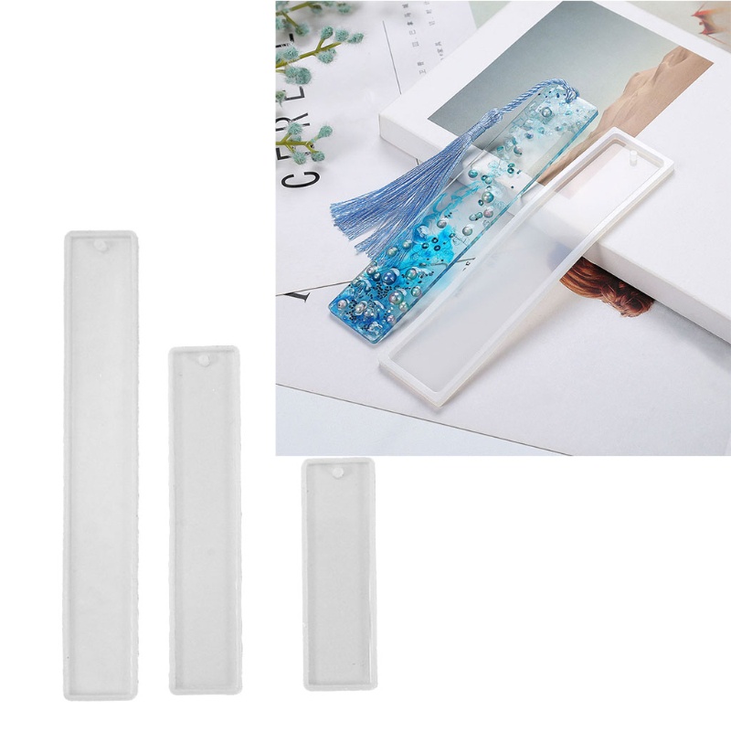 Set 6 khuôn silicone làm thẻ đánh dấu sách hình chữ nhật