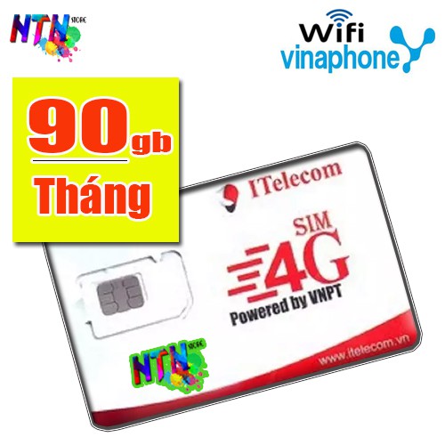 Sim 4G itel gói may💝 gọi vina miễn phí, lên mạng miễn phí 90gb giống gói 💝vina vd89