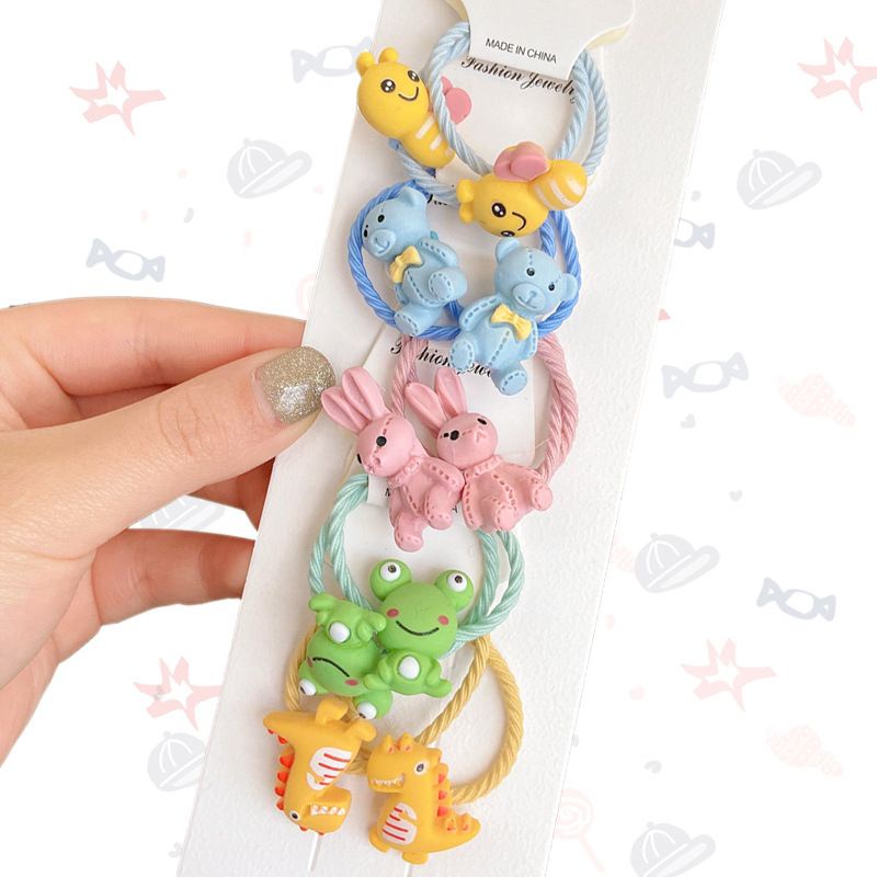 Set 10 Cột Tóc Dễ Thương ❤️ Hình Hoạt Hình Ngộ Nghĩnh, cho bé gái