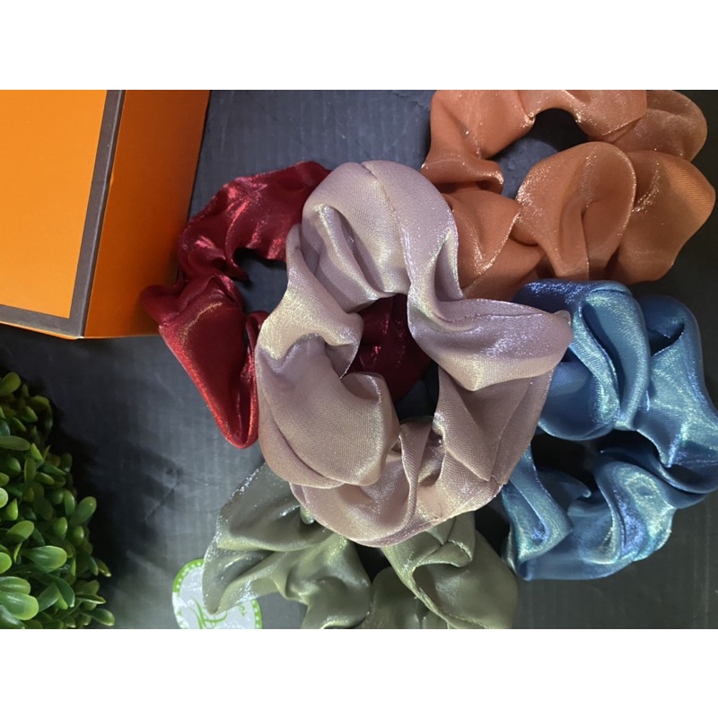 Cột Tóc Scrunchies màu sắc đơn giản thời trang mùa hè
